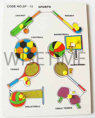 

Little Genius Wooden Single Piece lift out Puzzle- Sports(Multicolor)
