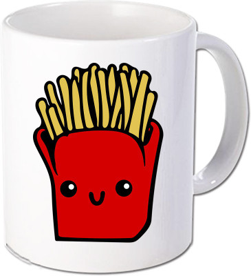 

Maison N Mode Vector Fries Coffee Ceramic Mug(330 ml), Multicolor