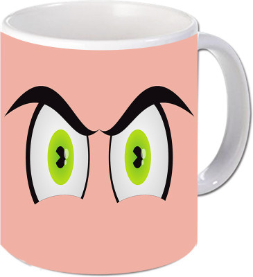 

Maison N Mode Eyes Pink Coffee Ceramic Mug(330 ml), Multicolor