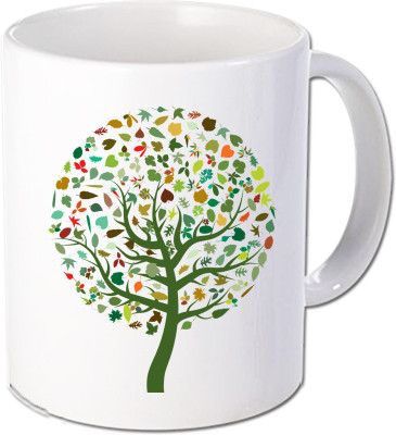 

Maison N Mode vector Tree Coffee Ceramic Mug(330 ml), Multicolor