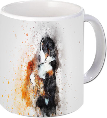 

Maison N Mode Water Dog Coffee Ceramic Mug(330 ml), Multicolor
