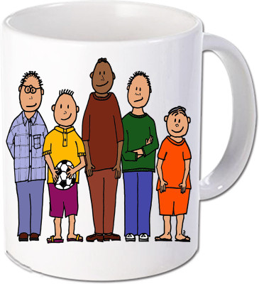 

Maison N Mode Uncle Family Coffee Ceramic Mug(330 ml), Multicolor