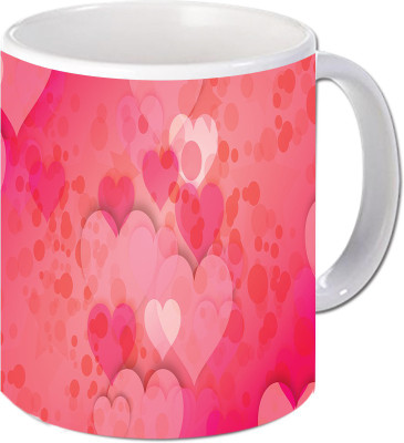 

Maison N Mode Vector Heart Wall Coffee Ceramic Mug(330 ml), Multicolor