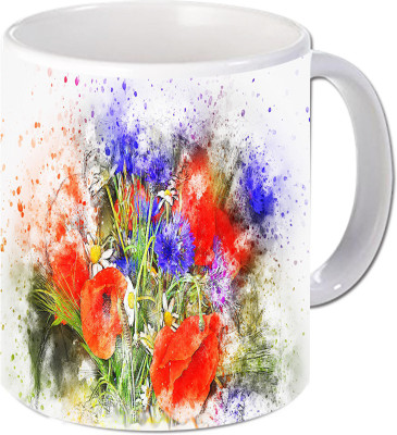 

Maison N Mode Buke Coffee Ceramic Mug(330 ml), Multicolor