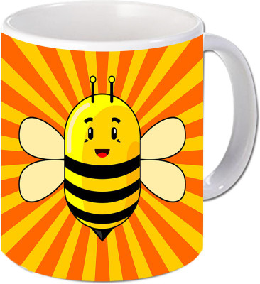 

Maison N Mode Vector Bee Coffee Ceramic Mug(330 ml), Multicolor