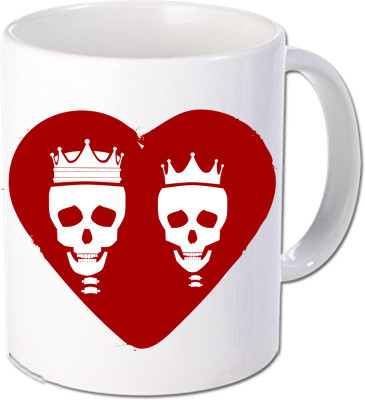 

Maison N Mode Skull Heart Coffee Ceramic Mug(330 ml), Multicolor