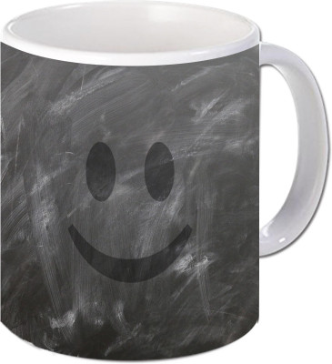 

Maison N Mode Black Smile Coffee Ceramic Mug(330 ml), Multicolor