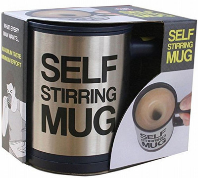 

eShop24x7 Self Stirring Lazy Tea Coffee Soup Cup Stainless Steel, Plastic Mug(250 ml), Black
