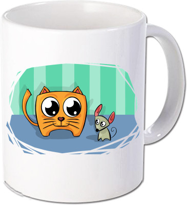 

Maison N Mode Vector Tom Coffee Ceramic Mug(330 ml), Multicolor