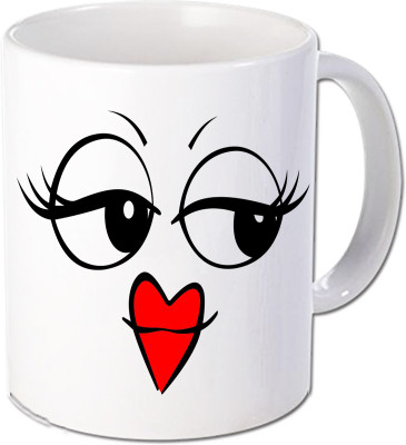 

Maison N Mode Love Lips Coffee Ceramic Mug(330 ml), Multicolor