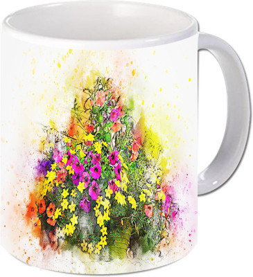 

Maison N Mode Bunch Of Flower Coffee Ceramic Mug(330 ml), Multicolor