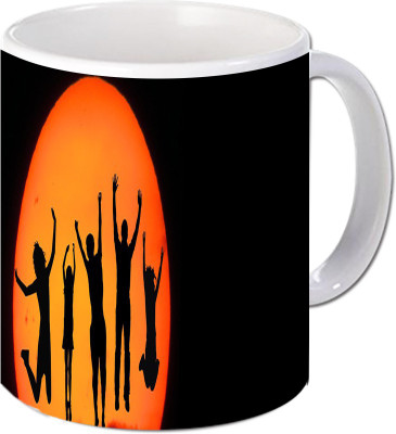 Maison N Mode Org Dance Coffee Ceramic Mug(330 ml), Multicolor