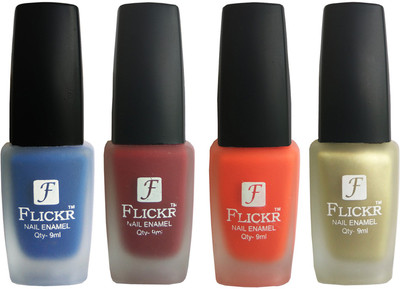 

Flickr VELVET MATTE NAIL Polish Blue,Reddish Maroon,Orange,Golden(Pack of 4)