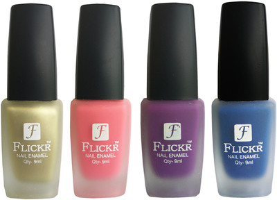 

Flickr VELVET MATTE NAIL Polish Golden,Peach,Purple,Blue(Pack of 4)