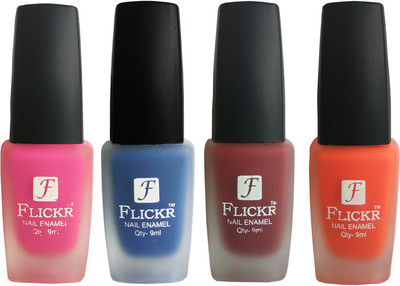 

Flickr VELVET MATTE NAIL Polish Pink,Blue,Reddish Maroon,Orange(Pack of 4)