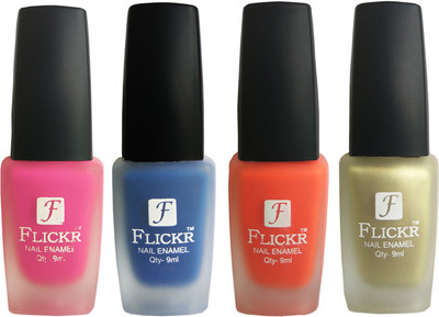 

Flickr VELVET MATTE NAIL Polish Pink,Blue,Orange,Golden(Pack of 4)