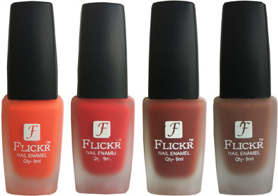 

Flickr VELVET MATTE NAIL Polish Orange,Red,Nude,Brown(Pack of 4)