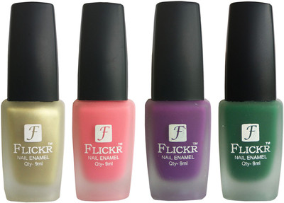 

Flickr VELVET MATTE NAIL Polish Golden,Peach,Purple,Green(Pack of 4)