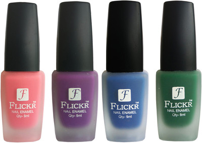 

Flickr VELVET MATTE NAIL Polish Peach,Purple, Blue,Green(Pack of 4)