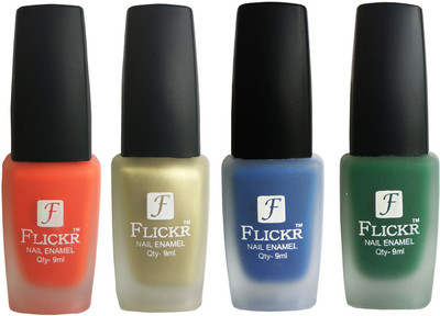 

Flickr VELVET MATTE NAIL Polish Orange,Golden,Blue,Green(Pack of 4)