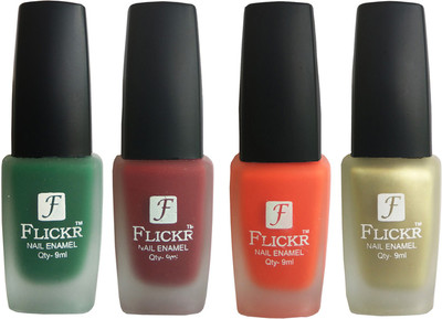 

Flickr VELVET MATTE NAIL Polish Green,Reddish Maroon,Orange,Golden(Pack of 4)