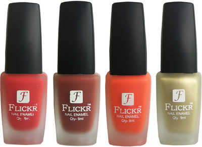 

Flickr VELVET MATTE NAIL Polish Red,Nude,Orange,Golden(Pack of 4)
