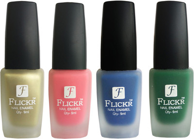 

Flickr VELVET MATTE NAIL Polish Golden,Peach,Blue,Green(Pack of 4)