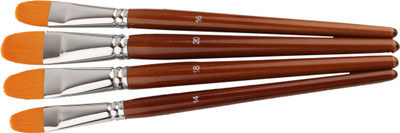 

Kabeer Art Filbert Paint Brushes(Set of 4, Brown)