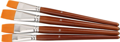 

Kabeer Art Flat Paint Brushes(Set of 4, Brown)