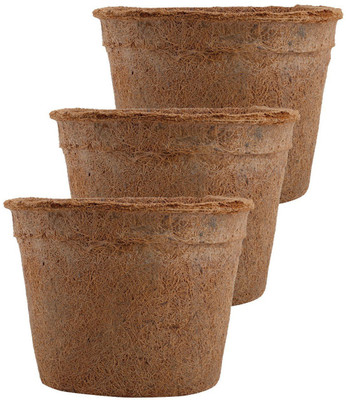 

Minerva Naturals Coir 7-Inch Pot for Home Garden ( Packof3) Plant Container Set(Pack of 3, Wood)