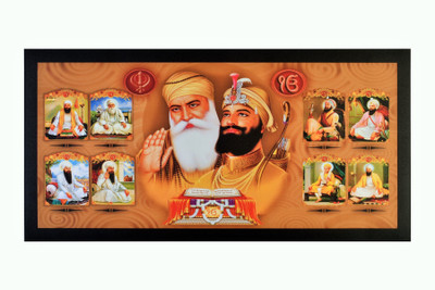 

Guru Granth Sahib With 10 Gurus Sparkle Print Unframed Wall Sticker Poster (20 X 40 Inches) Fine Art Print(20 inch X 40 inch, Rolled)