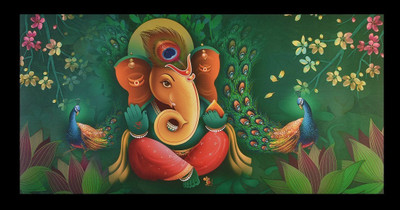 

Shree Ganesh Sparkle Print Unframed Wall Sticker Poster (20 X 40 Inches) Fine Art Print(20 inch X 40 inch, Rolled)