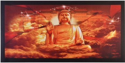

Meditating Buddha With Black Border Unframed Sparkle Sticker Poster (20 x 40 Inches) Fine Art Print(20 inch X 40 inch, Rolled)