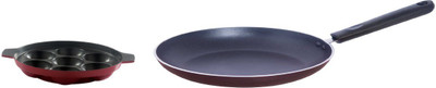 

brilliant Appam Patra with Fry Pan Fry Pan 0 cm diameter(Aluminium, Non-stick), Brown;red