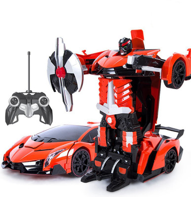 

Smiles Creation Remote Control Transforming Robot with Dynamic Sound and Dance Features Toy for Kids(Orange)