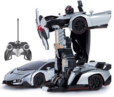 

Smiles Creation Remote Control Transforming Robot with Dynamic Sound and Dance Features Toy for Kids(Grey)
