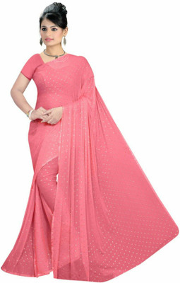 Stylish Sarees Self Design Bollywood Chiffon Saree(Pink)