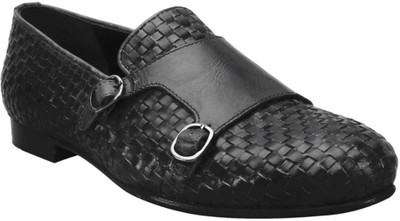 

Bare Skin Men black monk strap genuine leather shoe Casuals For Men(Black