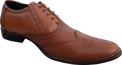 

3 WOLVES Brogue Oxford For Men(Brown