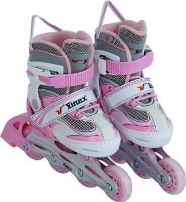 

Vinex Vinex Inline Skates - Stylus (Adjustable, Pink / White)-Small Size In-line Skates - Size 10-12 UK(White, Pink)