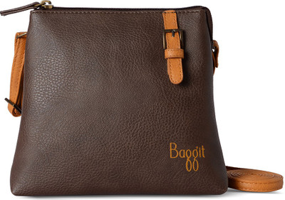 

Baggit Women Casual Brown Leatherette Sling Bag