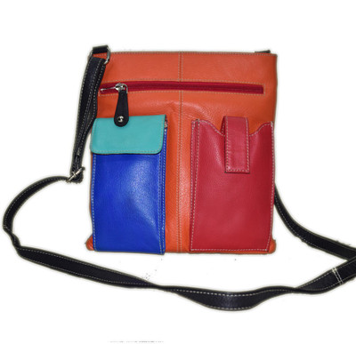 

Shankar Produce Girls Casual Multicolor Genuine Leather Sling Bag
