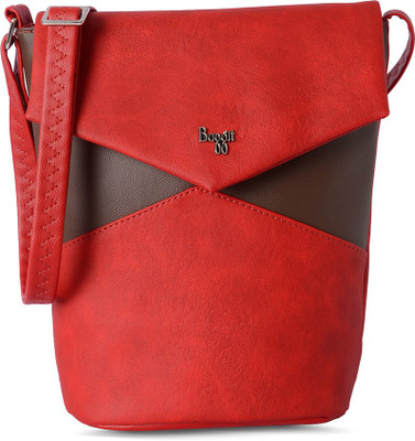 

Baggit Women Casual Red Leatherette Sling Bag