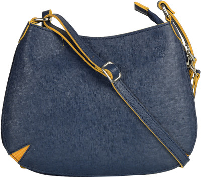 

Walletsnbags Girls Casual Blue Leatherette Sling Bag