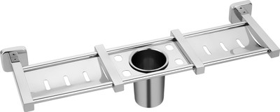 

Handy Double Soap dish and toothbrush holder(Silver)