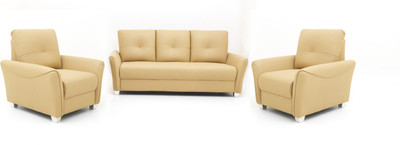 

FURNITECH SEATING SYSTEMS (I) PVT LTD Leatherette 3 + 1 + 1 Camel Sofa Set