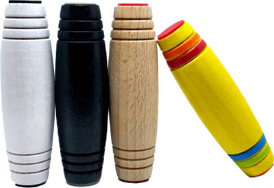 

Emob Wooden Desktop Flip Table Top Rolling Gyro Fidget Stick toy with Pack of 4(Multicolor)