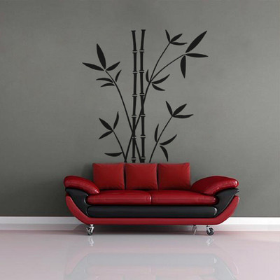 Asmi Collections 115 cm Beautiful Black Bamboo Trees Removable Sticker(Pack of 1)