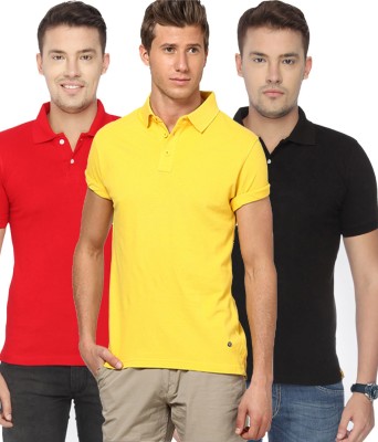 Concepts Solid Men Polo Neck Multicolor T-Shirt