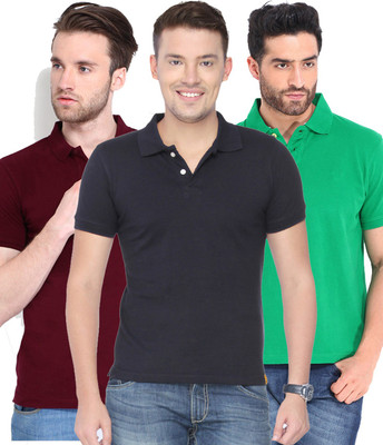 Concepts Solid Men Polo Neck Multicolor T-Shirt